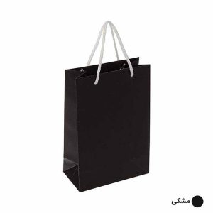 ساک دستی آماده گلاسه ساده مشکی ابعاد 8*24*16
