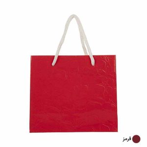 ساک دستی آماده گلاسه پوست ماری قرمز ابعاد 7*15*17