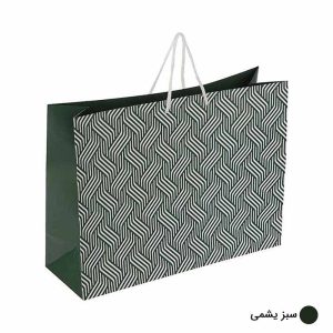 ساک دستی آماده گلاسه بسکت سبز یشمی ابعاد 14*32*42