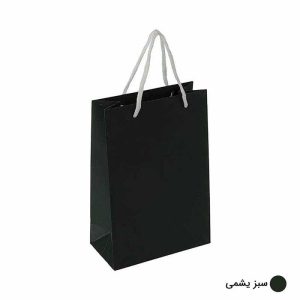 ساک دستی آماده گلاسه ساده سبز یشمی ابعاد 8*24*16