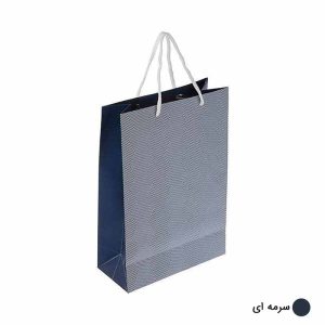 ساک دستی آماده گلاسه دیاموند سرمه ای ابعاد 9*30*20