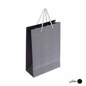 ساک دستی آماده گلاسه دیاموند مشکی ابعاد 9*30*20