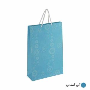 ساک دستی آماده گلاسه آکوا آبی آسمانی ابعاد 9*38*25