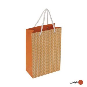 ساک دستی آماده گلاسه استار نارنجی ابعاد 8*24*16