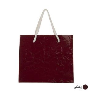 ساک دستی آماده گلاسه پوست ماری زرشکی ابعاد 7*15*17