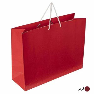 ساک دستی آماده گلاسه پوست ماری قرمز ابعاد 14*32*42