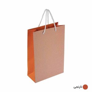 ساک دستی آماده گلاسه دیاموند نارنجی ابعاد 9*30*20