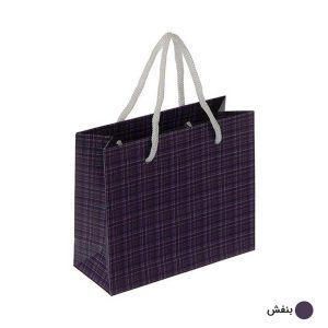 ساک دستی آماده گلاسه پیچازی قهوه ای ابعاد 7*15*17