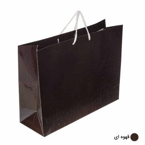 ساک دستی آماده گلاسه پوست ماری قهوه ای ابعاد 14*32*42