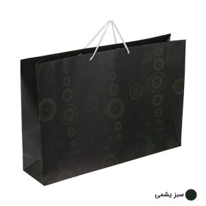 ساک دستی آماده گلاسه آکوا سبز یشمی ابعاد 13*37*54