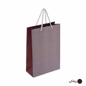 ساک دستی آماده گلاسه دیاموند زرشکی ابعاد 9*30*20
