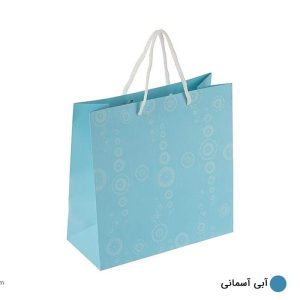 ساک دستی آماده گلاسه آکوا آبی آسمانی ابعاد 10*23*23