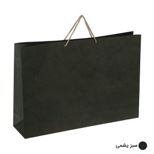 ساک دستی آماده کرافت سبز یشمی ابعاد 13*37*54