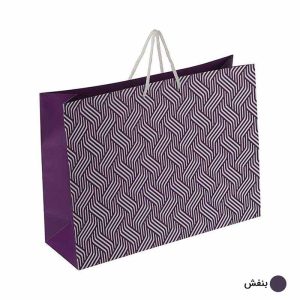 ساک دستی آماده گلاسه بسکت بنفش ابعاد 14*32*42