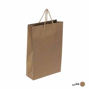 ساک دستی آماده کرافت طلایی ابعاد 9*38*25