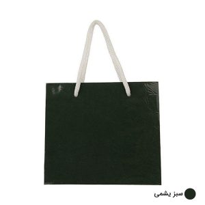 ساک دستی آماده گلاسه پوست ماری سبز یشمی ابعاد 7*15*17