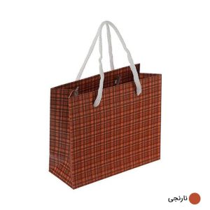 ساک دستی آماده گلاسه پیچازی نارنجی ابعاد 7*15*17