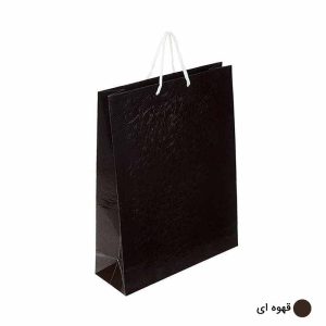 ساک دستی آماده گلاسه پوست ماری قهوه ای ابعاد 11*42*32