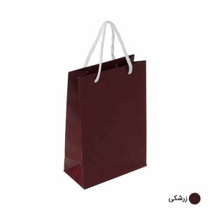 ساک دستی آماده گلاسه ساده زرشکی ابعاد 8*24*16