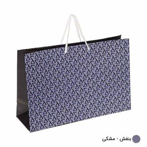 ساک دستی آماده گلاسه دلتا بنفش-مشکی ابعاد 12*24*36